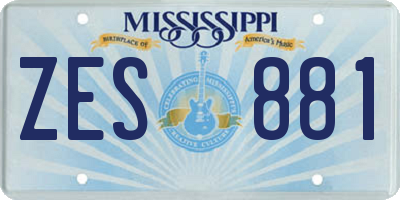 MS license plate ZES881