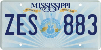 MS license plate ZES883