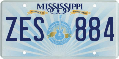 MS license plate ZES884