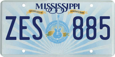MS license plate ZES885