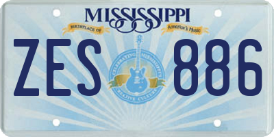 MS license plate ZES886