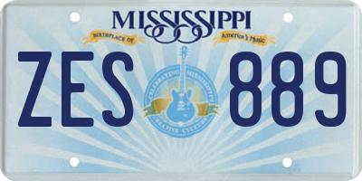 MS license plate ZES889