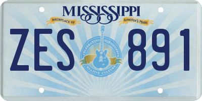 MS license plate ZES891