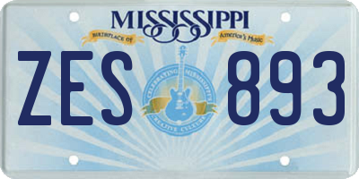 MS license plate ZES893