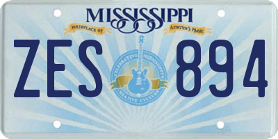 MS license plate ZES894
