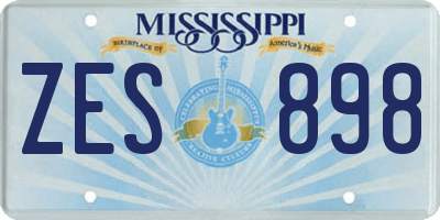 MS license plate ZES898