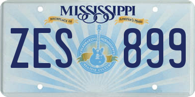 MS license plate ZES899