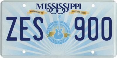 MS license plate ZES900