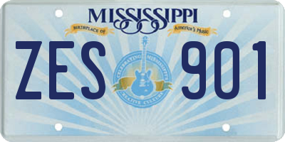 MS license plate ZES901