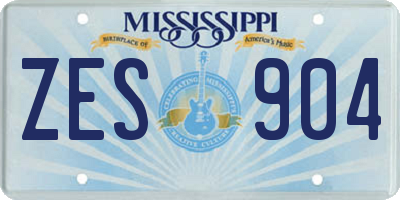 MS license plate ZES904