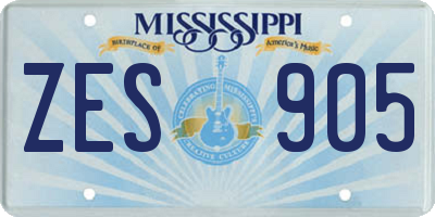 MS license plate ZES905