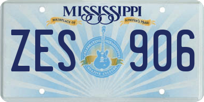 MS license plate ZES906