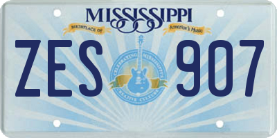 MS license plate ZES907