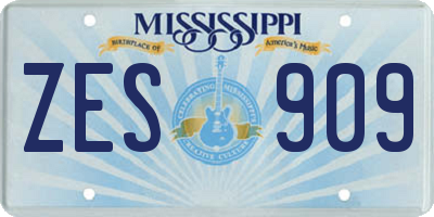 MS license plate ZES909