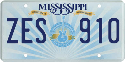 MS license plate ZES910