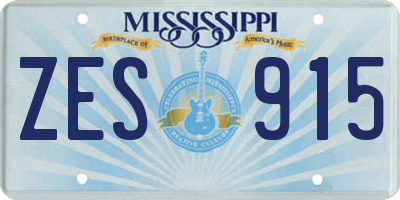 MS license plate ZES915