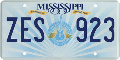 MS license plate ZES923