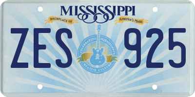 MS license plate ZES925