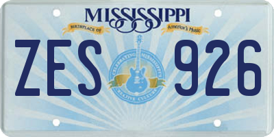 MS license plate ZES926