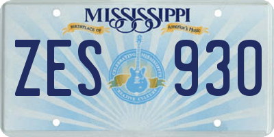 MS license plate ZES930