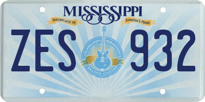 MS license plate ZES932