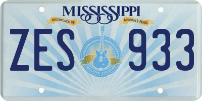 MS license plate ZES933