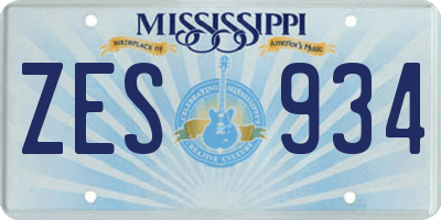 MS license plate ZES934
