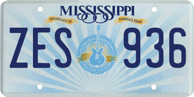 MS license plate ZES936