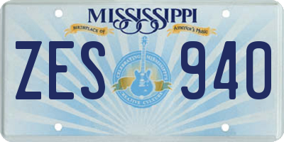 MS license plate ZES940