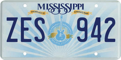 MS license plate ZES942