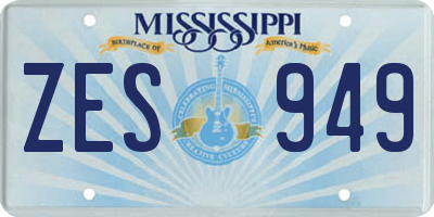MS license plate ZES949