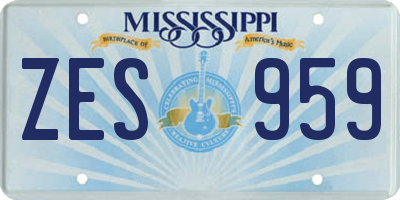 MS license plate ZES959