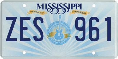MS license plate ZES961