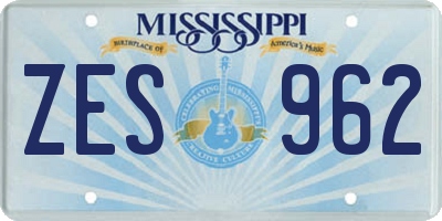 MS license plate ZES962