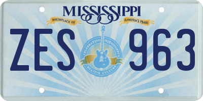 MS license plate ZES963