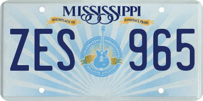 MS license plate ZES965