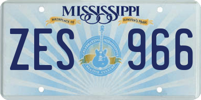 MS license plate ZES966