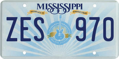 MS license plate ZES970