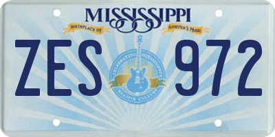 MS license plate ZES972