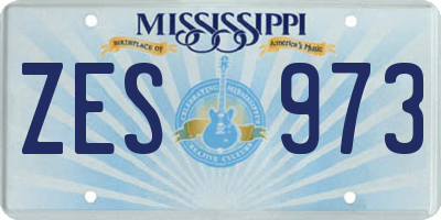 MS license plate ZES973