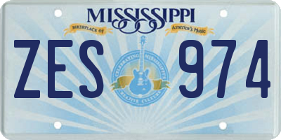 MS license plate ZES974