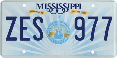 MS license plate ZES977