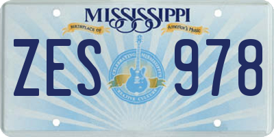 MS license plate ZES978