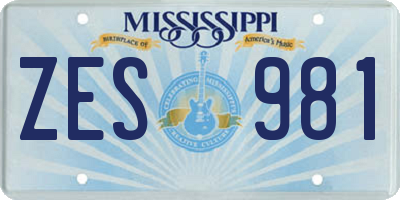 MS license plate ZES981