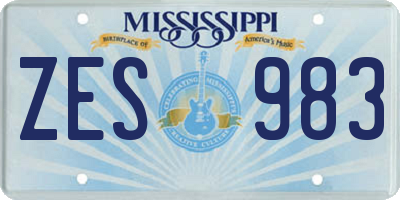 MS license plate ZES983