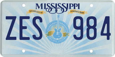 MS license plate ZES984