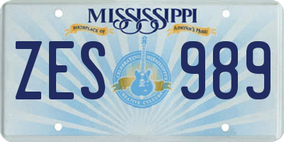 MS license plate ZES989