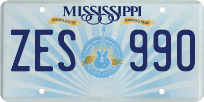MS license plate ZES990