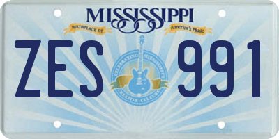 MS license plate ZES991