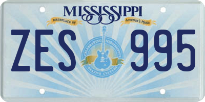 MS license plate ZES995